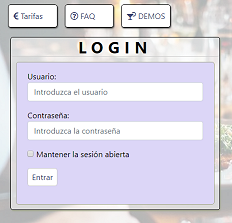 Pantalla de acceso